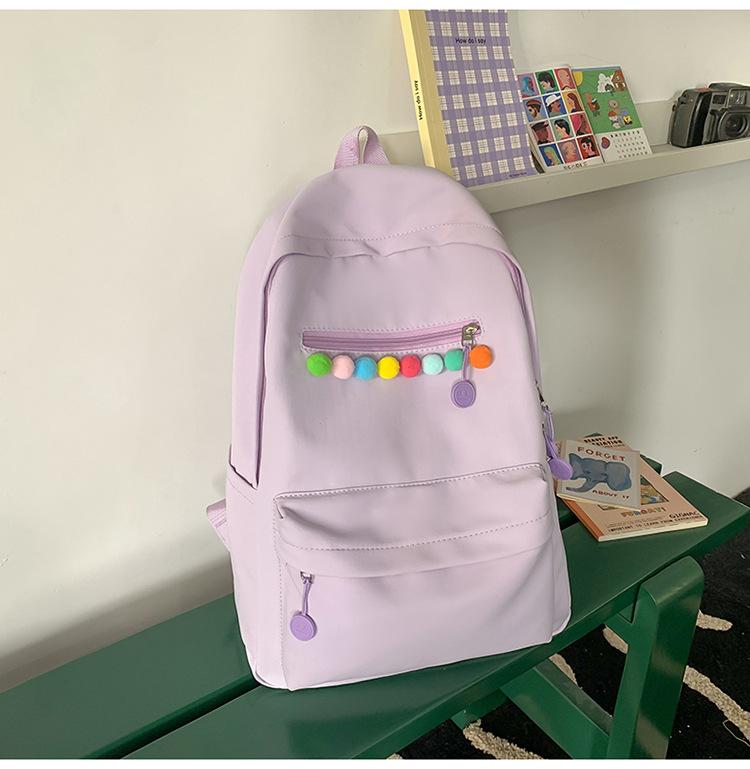 

Легкий и простой женский рюкзак для студенток, школьная сумка, рюкзак большой вместимости для кампуса средней школы, дорожная сумка для компьютера фиолетовый