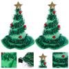 2 Stück Weihnachtsbaumhut Premium Nicht-Allergisches Material Festliche Party Requisite Einzigartiges Weihnachtskostüm-Accessoire für Familienfeier