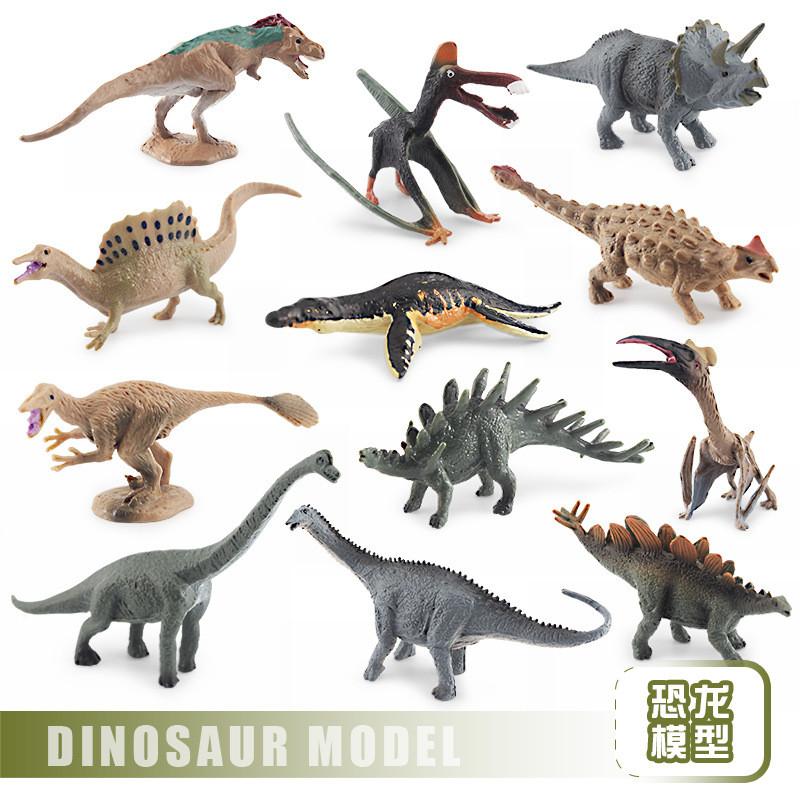 Detailed Mini Dinosaur Statues Triceratops Stegosaurus Velociraptor Pterosaur For Collection