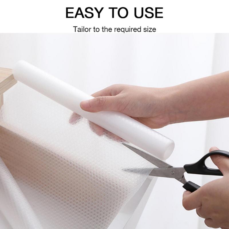 1 Roll Can Cut Table Mat Drawers Cabinet Shelf Liners Drawer Liners Fridge Pad 59x11.8in Non-Slip Durable EVA Drawer Pad