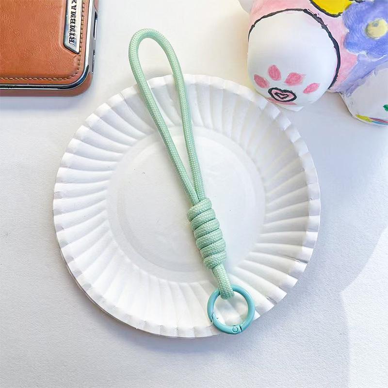 14CM Color Block Woven Plush Mobile Phone Lanyard & Anti-Lost Keychain Rope
