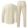 Men's Solid Color Suit Round Neck Long Sleeve T-shirt Trousers Tight Two-piece Set