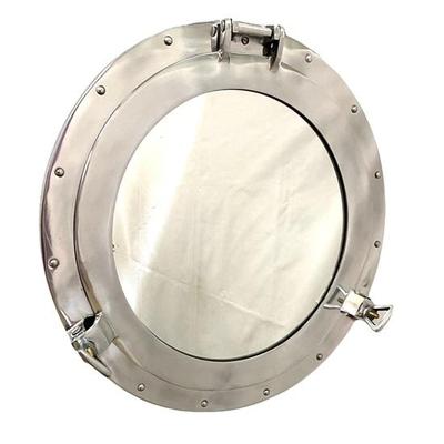 Ojo de buey náutico, Espejo ojo de buey de barco, Espejo de diseño ojo de buey de aluminio Acabado cromo Espejo de baño 30,48 cm Espejo de pared