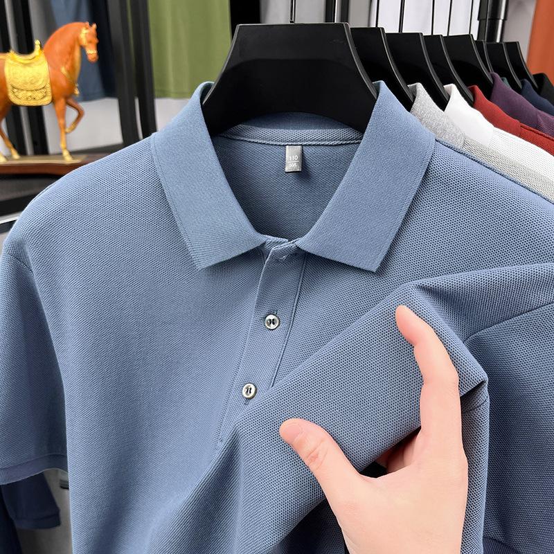 Short Sleeve Polo Shirt Men's Summer Business Casual Fashion Versatile Lapel Collar Loose Fit T-Shirt