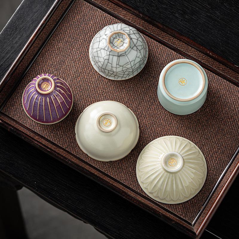 Five Famous Kilns Porcelain Tea Cup Set Collection Gift Box for Chinese Gongfu Tea Premium Home Use Souvenir