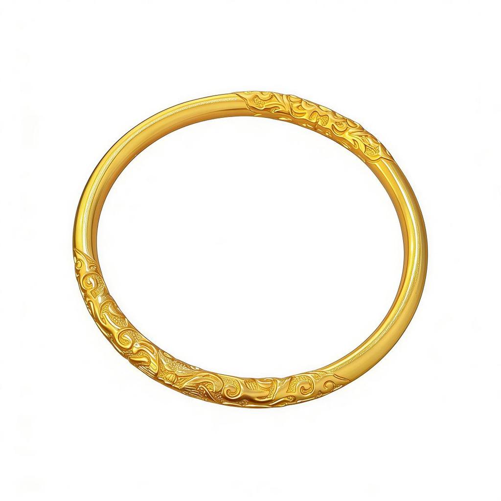 Bauhinia Scroll Pattern Bracelet - Exquisite Ancient-Inspired Gold Wristband