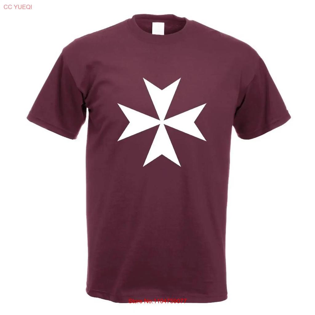 Maltese cross printed funshirt design t shirt vintage Washed graphic designer clothes Stylish homme Casual Versatile Unisex