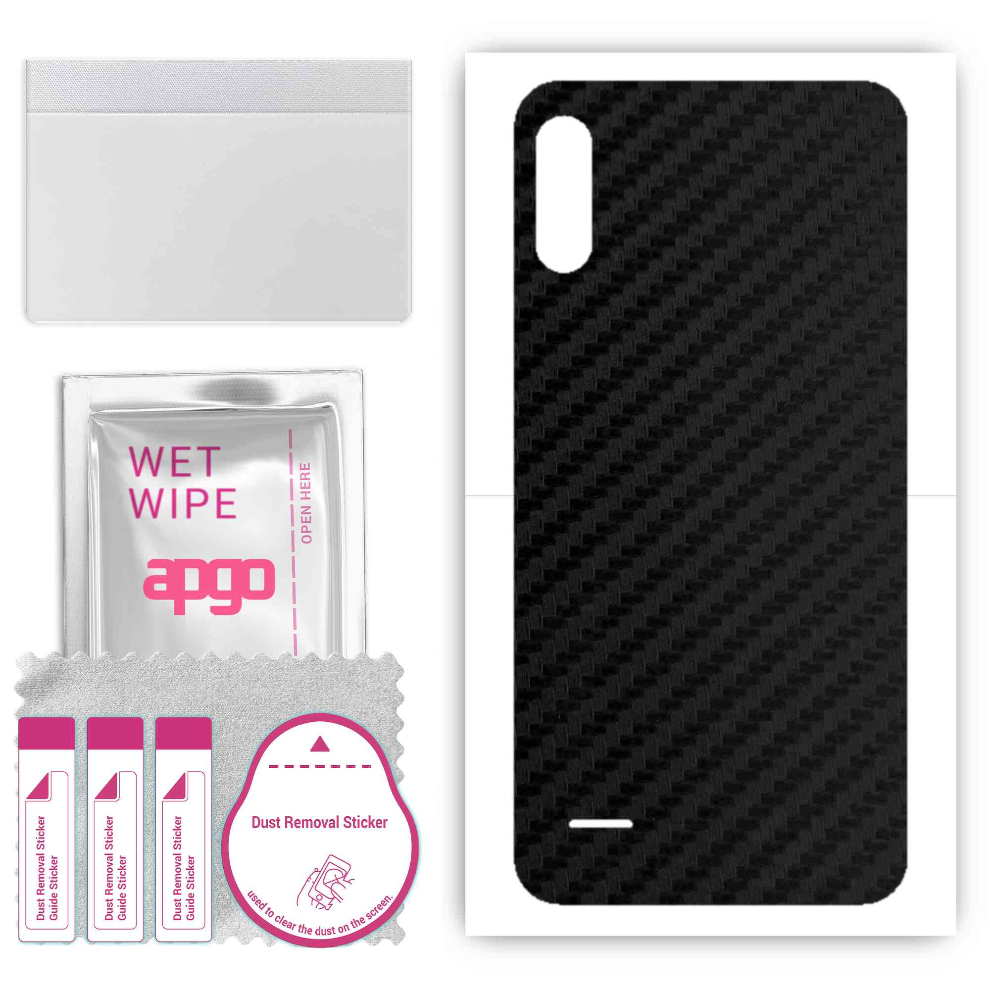 

apgo Protective Skin Sticker for the back compatible with LG K22, Wrap Film, Foil, Vinyl - Pattern Carbon Black