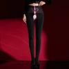 Fashion Bowknot Hollow Out Pantyhose High Waist Elastic Sexy Shaping Leggings Women's Stocking Lingerie Open Crotch Tights