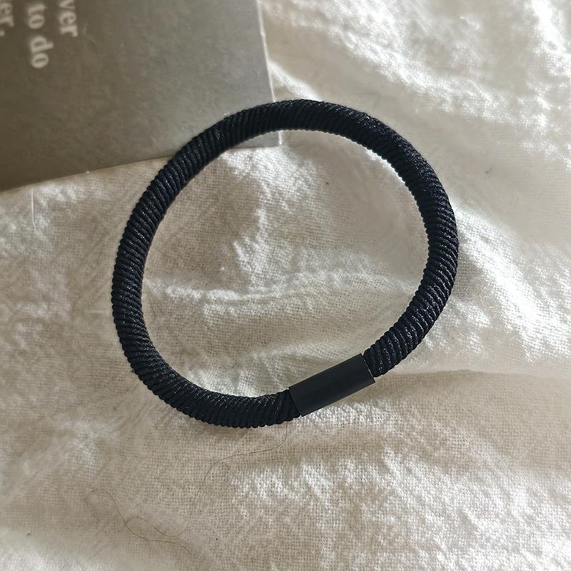 Korean Style High Elasticity Black Hair Tie for Women - Durable, Flexible Rubber Band for Ponytails and Hair Accessories