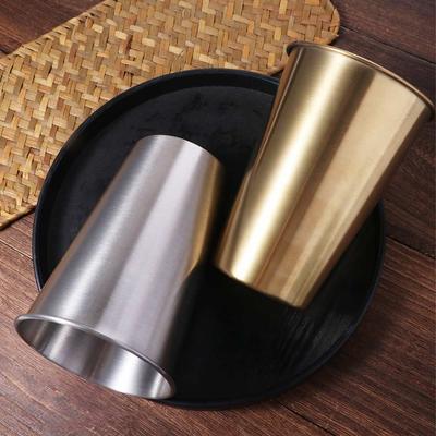 Wine Cup 400/500ML Stainless Steel Cup Thickened Water Cup Beer Cup Wide Mouth Drinking Cup Kitchen
