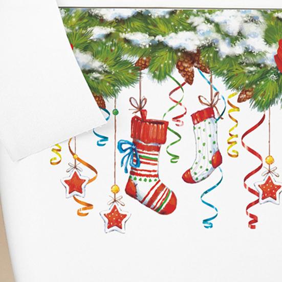 Weihnachten WC Aufkleber grüne Blätter Tannenzapfen Dekoration selbstklebende Fenster Glas Home Wand