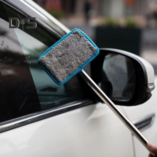 Curățător racletă de ferestre Mop cu mâner lung Instrument de curățare a parbrizului Rezervor de pește Stergător de sticlă pentru interior pentru baie, bucătărie, blat, pereți de sticlă, ferestre