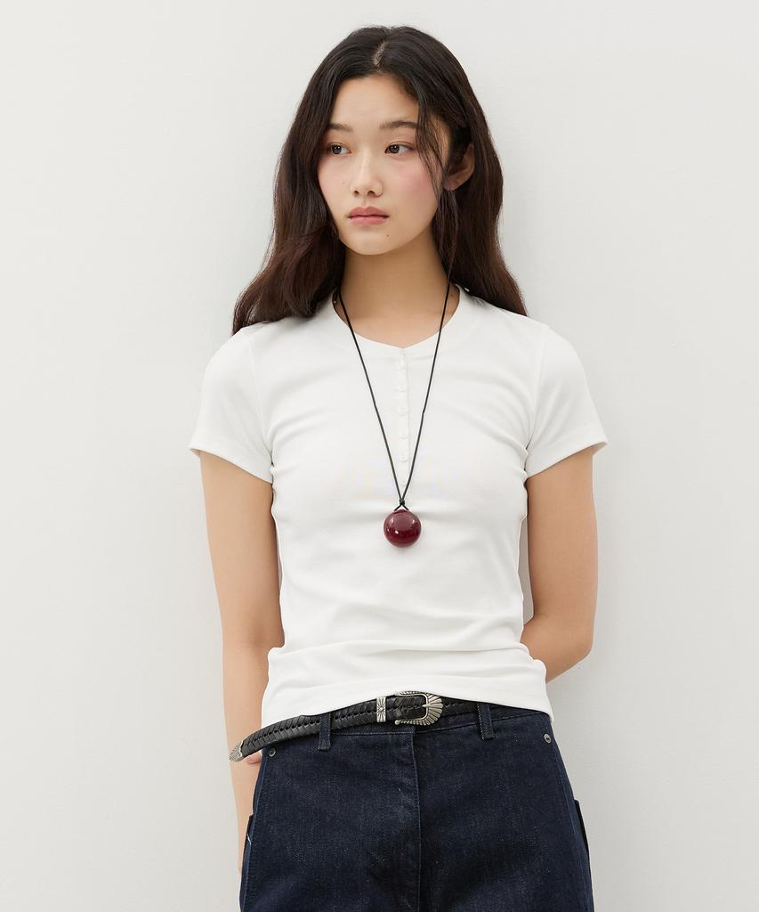 CITYBREEZE Comfort Henley Neck Short Sleeve T-Shirt_8 Colors