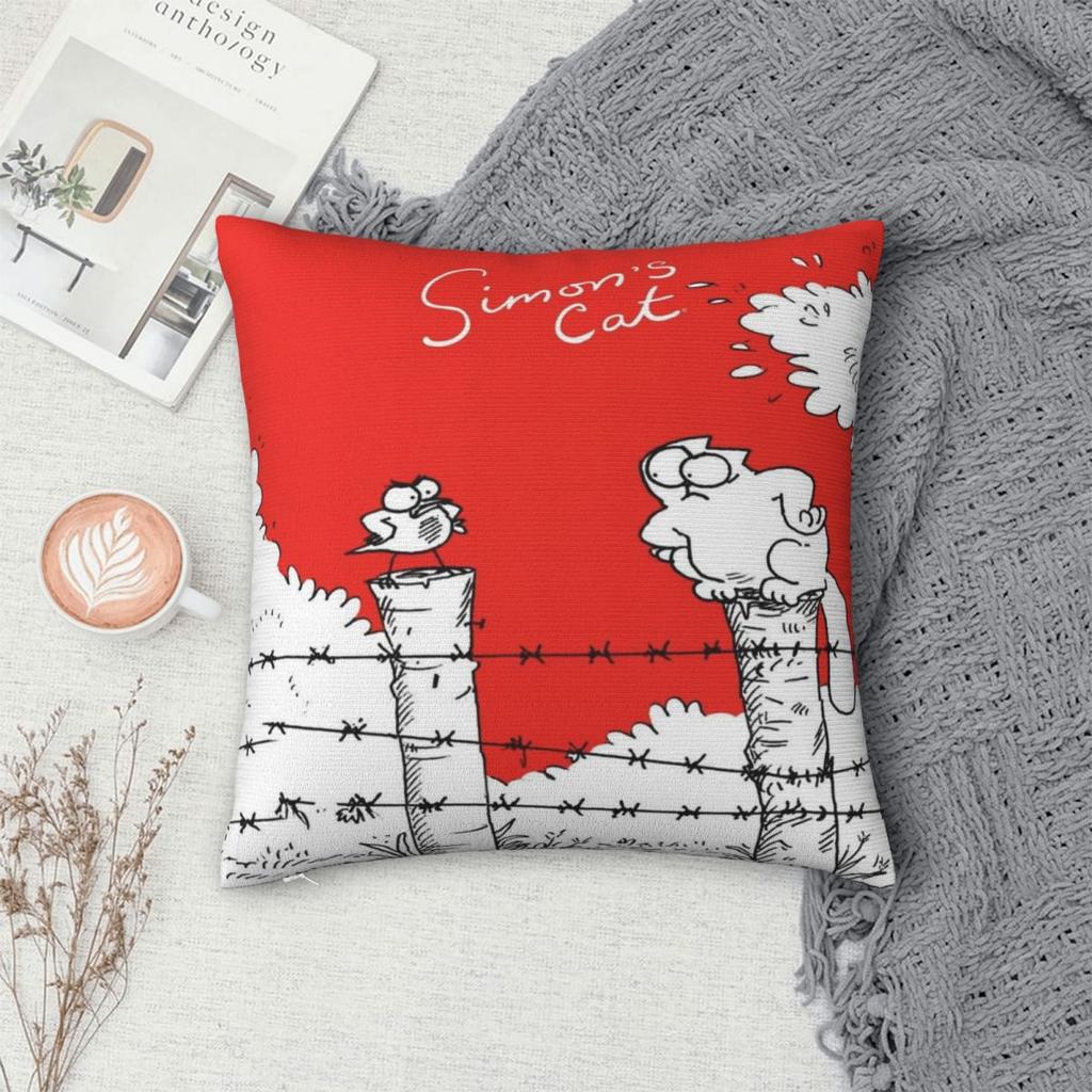 Simons Cartoon Cat Cats Printed Pillowcase Cushion Cover Throw Pillow Cover Warm Living Room Decorations Square Multiple Sizes