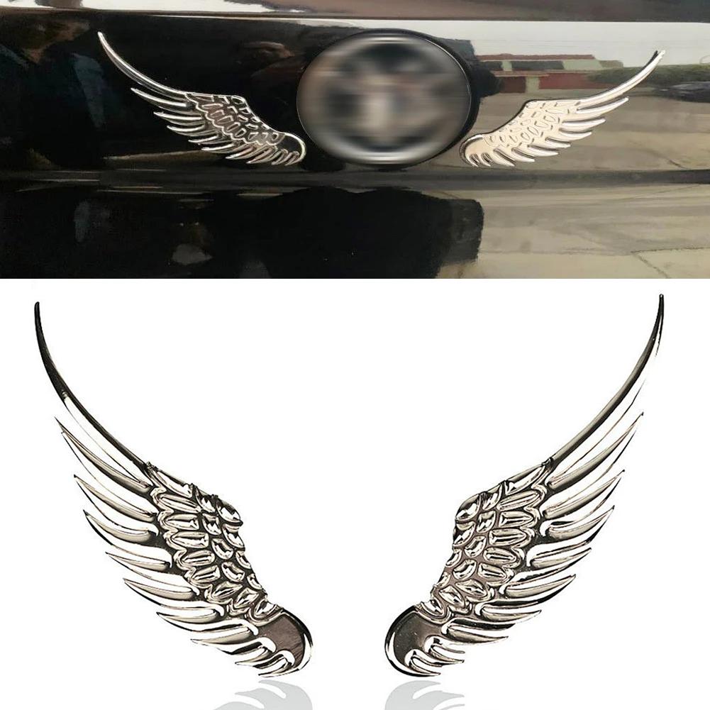 Car Auto Motorcycle Body Sticker 3D Eagle Angel Wings Badge Style Metal Aluminum Decals Silver/Gold Exterior Accessories