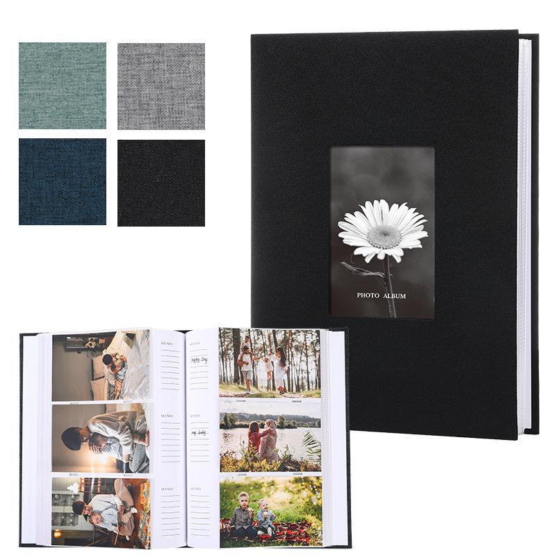 6-Zoll Leinen Fotoalbum mit Papiertaschen zur kreativen Aufbewahrung von Geschenken