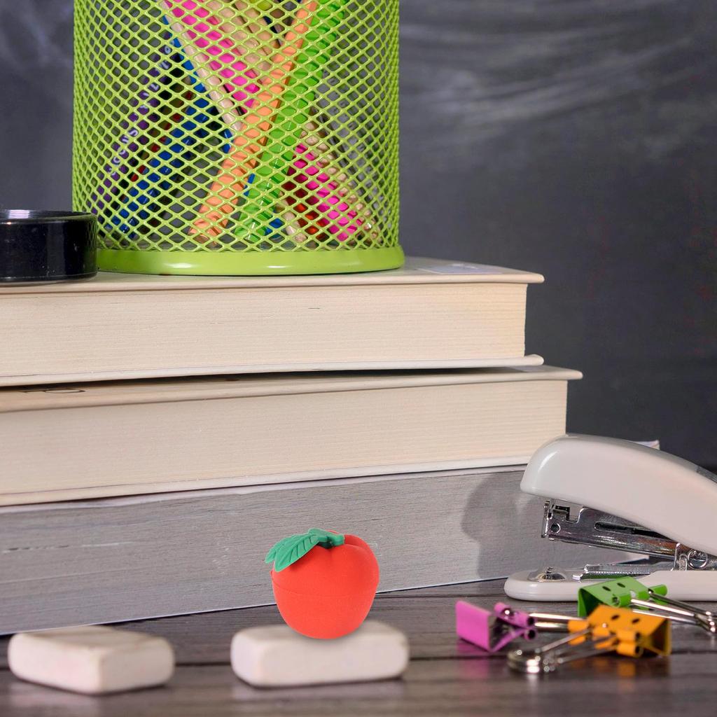 minkissy Mini 3D Apple Set of for School Prizes and Learning Incentives Erasers, Shape, 30, (Pencil Erasers)