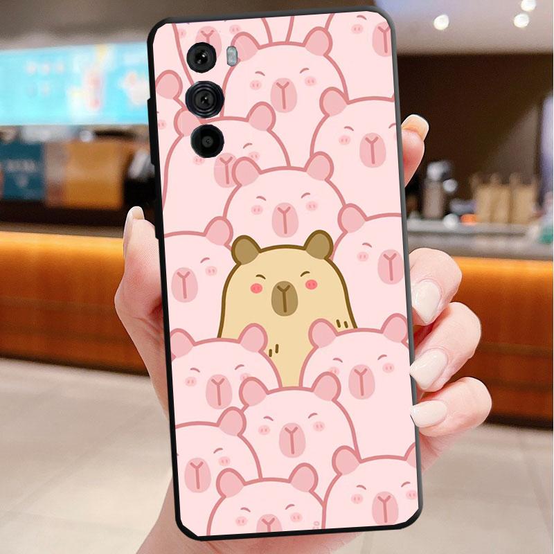 Cute Capybara Phone Case For Motorola Edge 50 40 Pro 50 40 30 Ultra Neo Fusion Moto G Play G Stylus G Power G 5G