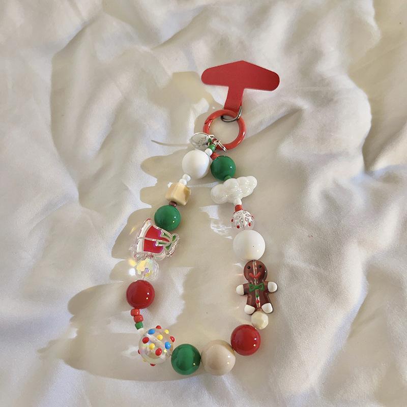 

Christmas Phone Chain - INS Style Lanyard, Santa Claus Design, Handmade for Phones/Bags/Keys, Universal for Girls