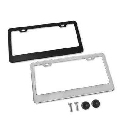 Black/Silver License Plate Holder Stainless Steel License Plate Frame Protecting License Plates