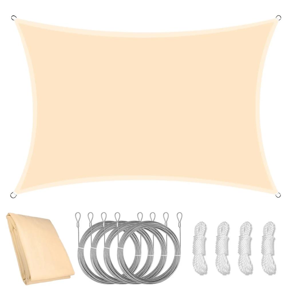 2/3/4/5/6M Waterproof Sun Shade Sail with Hardware Kits Rectangle UV Block Canopy Awning Outdoor Patio Garden Sun Shelter Tents