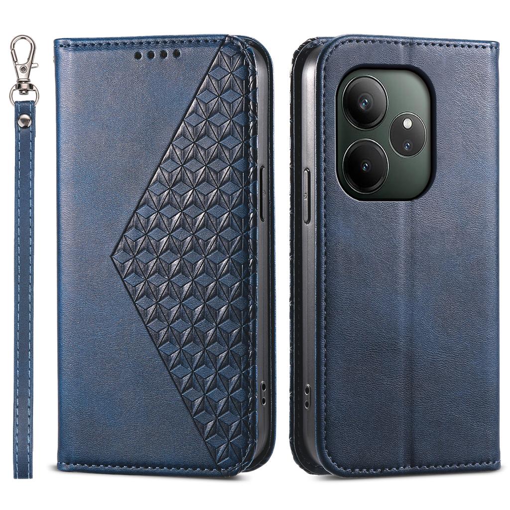 For Realme GT 6 5G Case Calf Texture PU Leather Phone Cover with Wallet