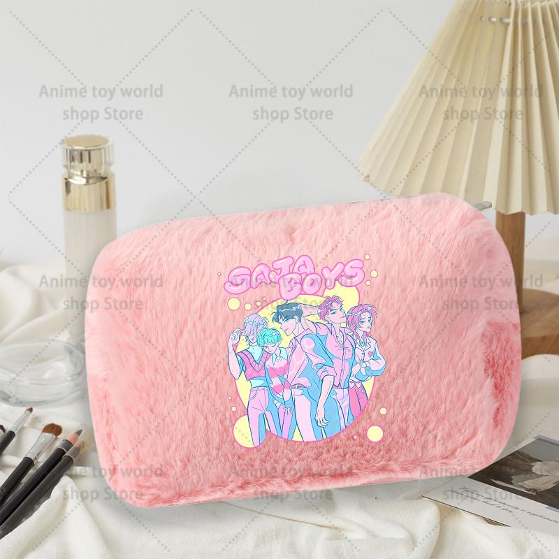 Kpop Demon Hunter Girls Women Plushes Cosmetic Bag New Makeup Bags Ladies Travel Organization Pouch Pink Pencil Case Gift