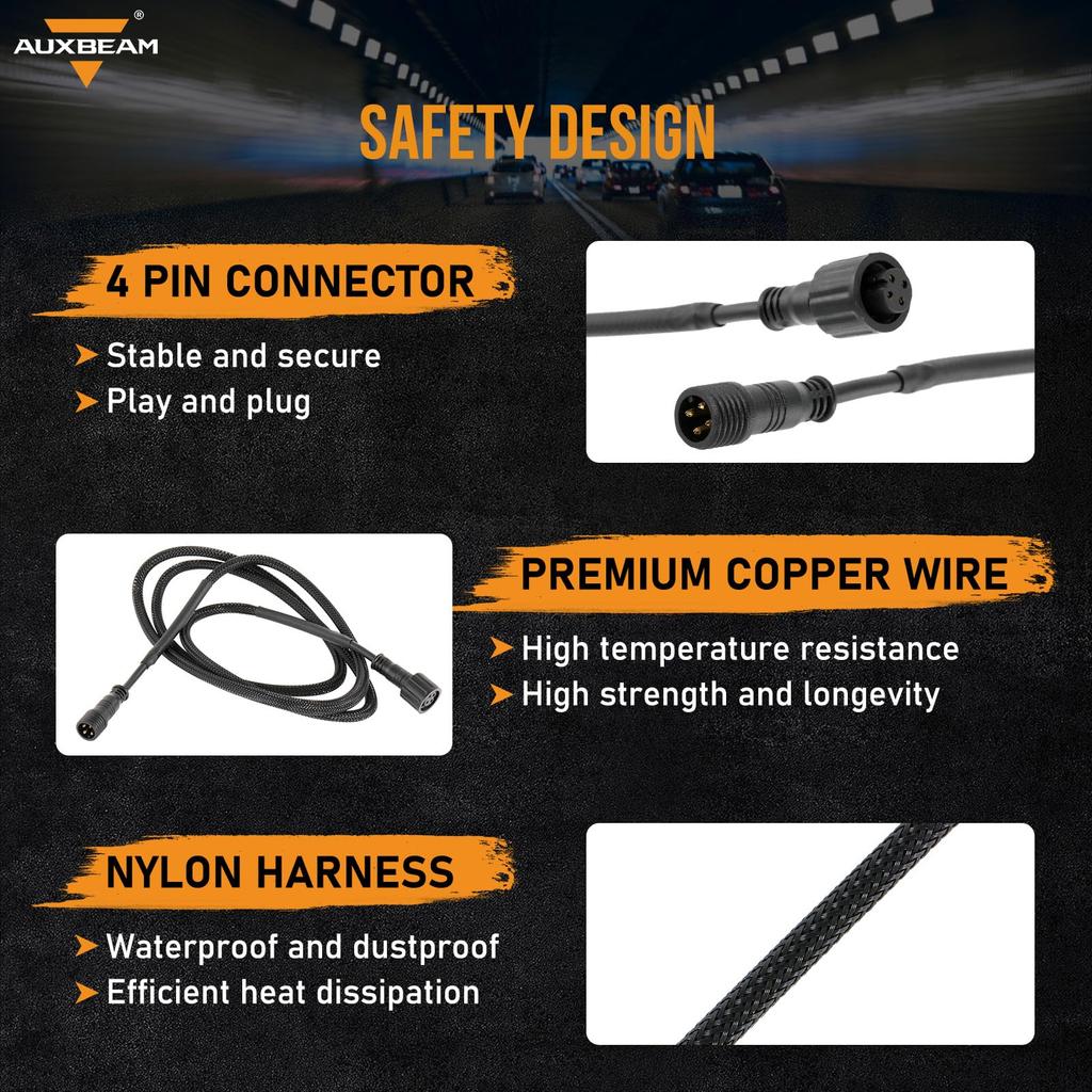 Auxbeam Verlängerungskabelbaum 8-fach Schalterpanel BA80, GA80, BB80, GB80, AR-600, AR-800,