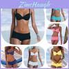 Elegant Solid Color Bikini For Women Sexy Backless Swimsuit With Underwire