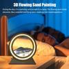 3D Moving Sand Art Table Lamp Round 3D Flowing Sand Painting Table Lamp 180-Degree Rotatable 3 Color Changing Desktop Art Toy