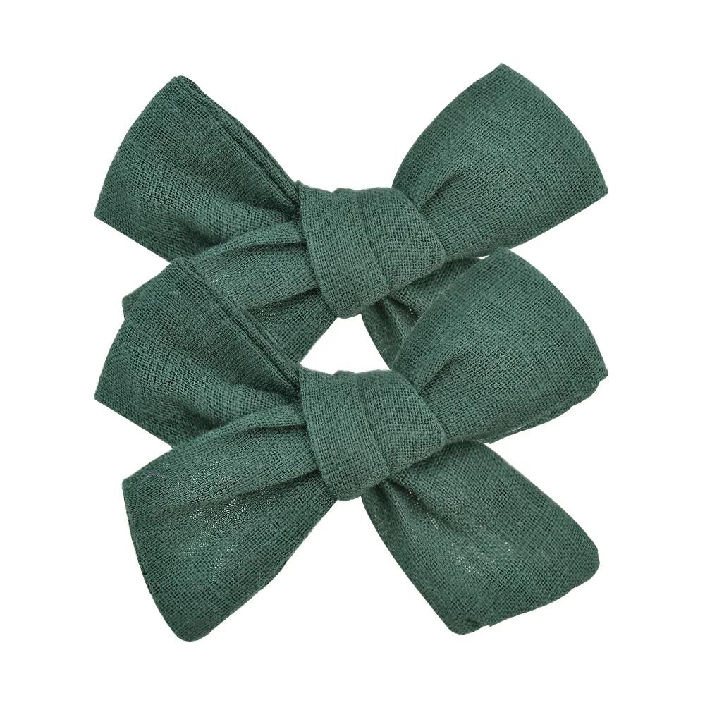 2 st/set Enfärgade Hårrosetter i Bomull Hårspännen För Små Flickor Butik Hårnålar Hårspännen Huvudbonader Hårtillbehör för Barn