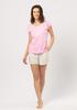 Women's Cotton Pajama Set with Shorts In Flowers LNS 564 Key LNS 564 A24 WOMEN'S PAJAMAS Pink S