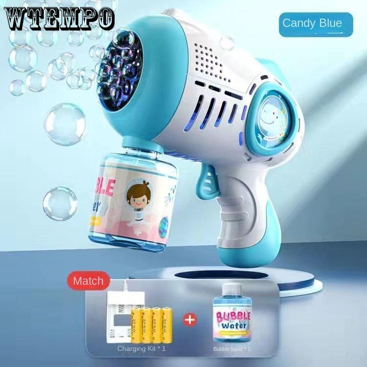 8-Loch-Blasenmaschine mit Lichtern, Seifenblasenpistole, Sommerspielzeug, Geschenk für Jungen und Mädchen, Kinder, Erwachsene, Geburtstag, Hochzeit, Party, drinnen und draußen, Spielaktivitäten