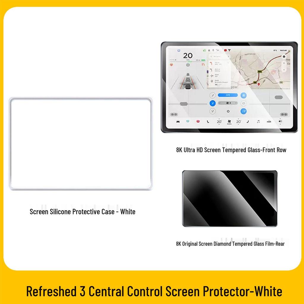 Tesla Model 3/Y Silicone Screen Protector & Console Frame