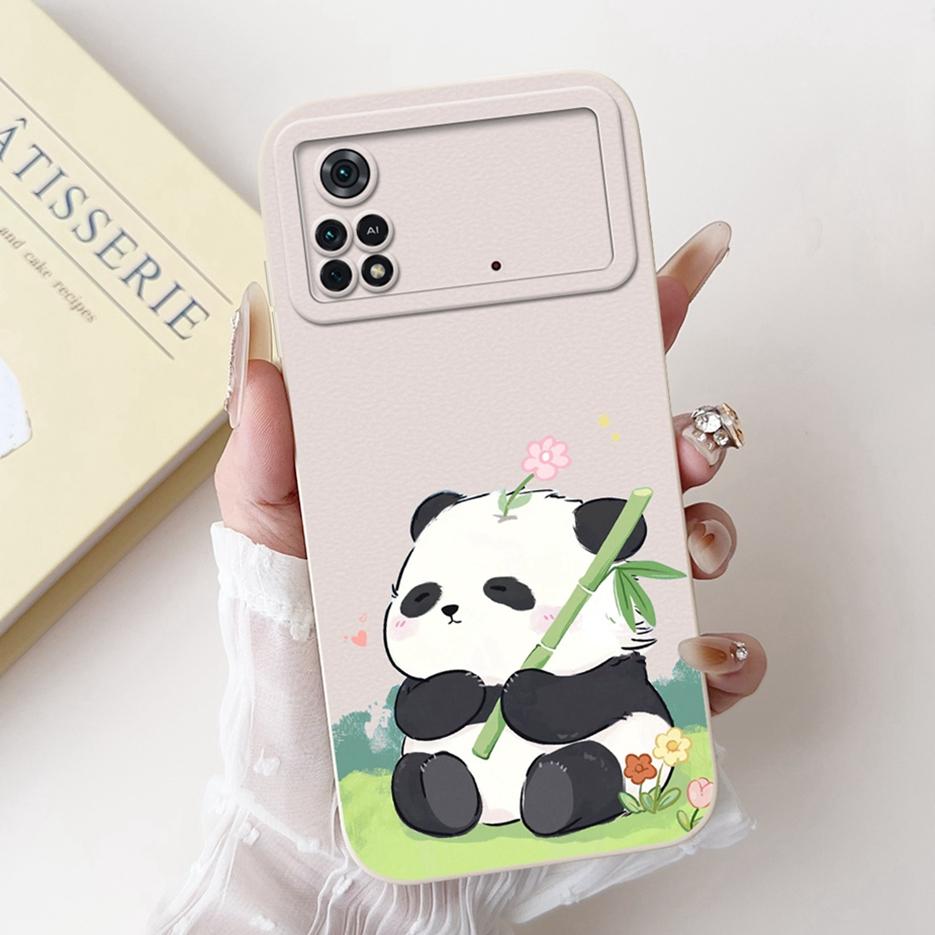 For Xiaomi Poco M4 Pro 4G Case PocoM4 5G Cute Panda Cartoon Cover Soft TPU Phone Case For Xiaomi Poco X4 Pro PocoM4 Pro 5G Shell