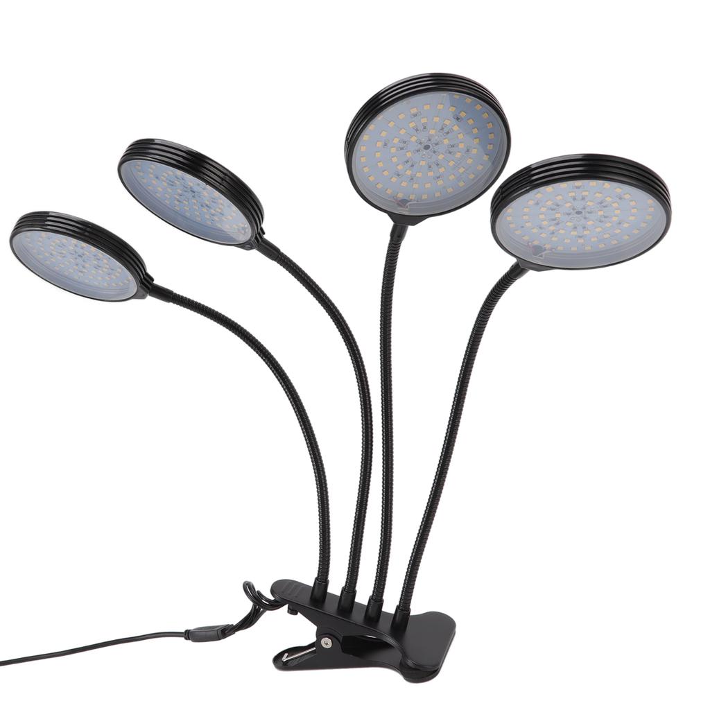 60W 4 Head LED Plant Growing Lights USB Power Supply Clip On Grow Lamp with 5 Dimmable Light Modes for Indoor Plants