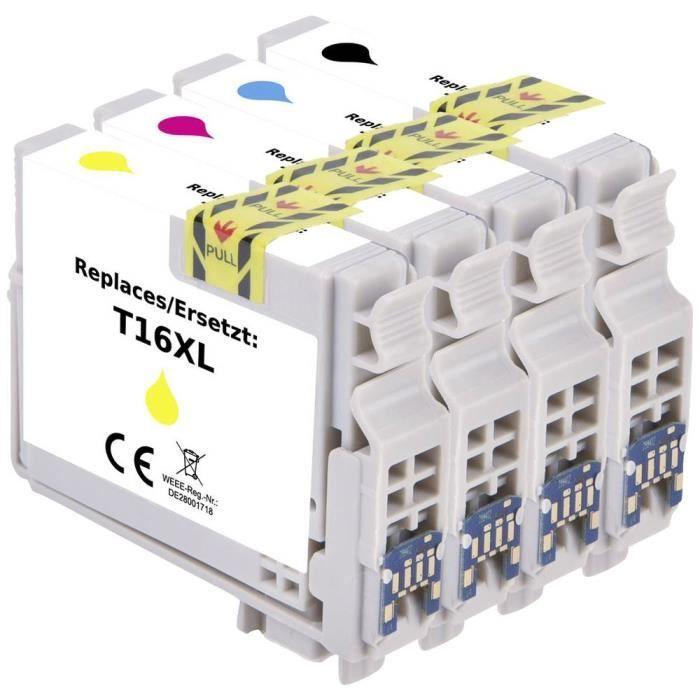 Cartouche d'encre RENKFORCE compatible Epson 16XL (C13T163640) - Noir, Cyan, Magenta, Jaune