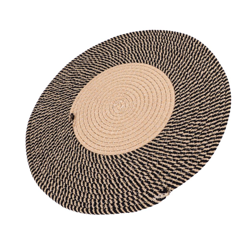 Round Jute Rug Reversible Retro Nordic Style Fashionable Area Rug Circle Carpet for Bedroom Hallway