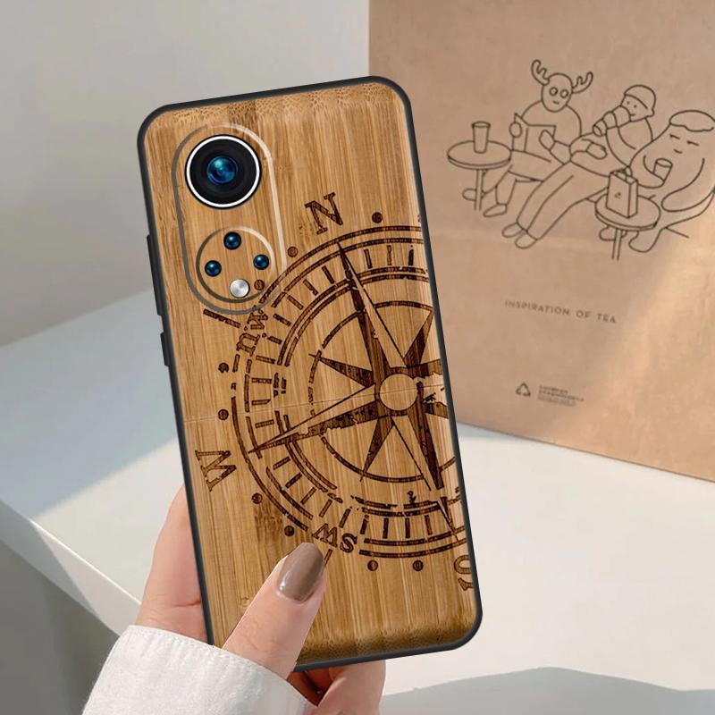 Natural Bamboo Wood Animal Print Case For Honor Magic 7 6 5 Lite Cover For Honor 200 400 Pro 50 70 90 X9 X8a X8b X9a X9b X9c