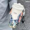 Stainless Steel Thermos Mug 5D Printing Flower Portable Dual-Drink Insulated Coffee Cup for Camping Gift Daily Use