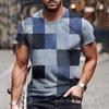 New Denim Pattern 3D Men's T Shirt Summer Short Sleeve O-Neck Pullover Fashion Street Sportwear Oversized Casual Male Clothing