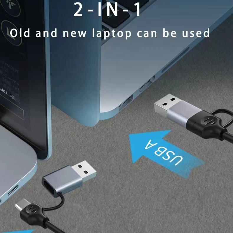 Dual Plugs 5 In 1 USB C To USB Hub and SD / Micro SD Card Reader for MacBook Pro,ChromeBook, Mobile ,other Type C Devices