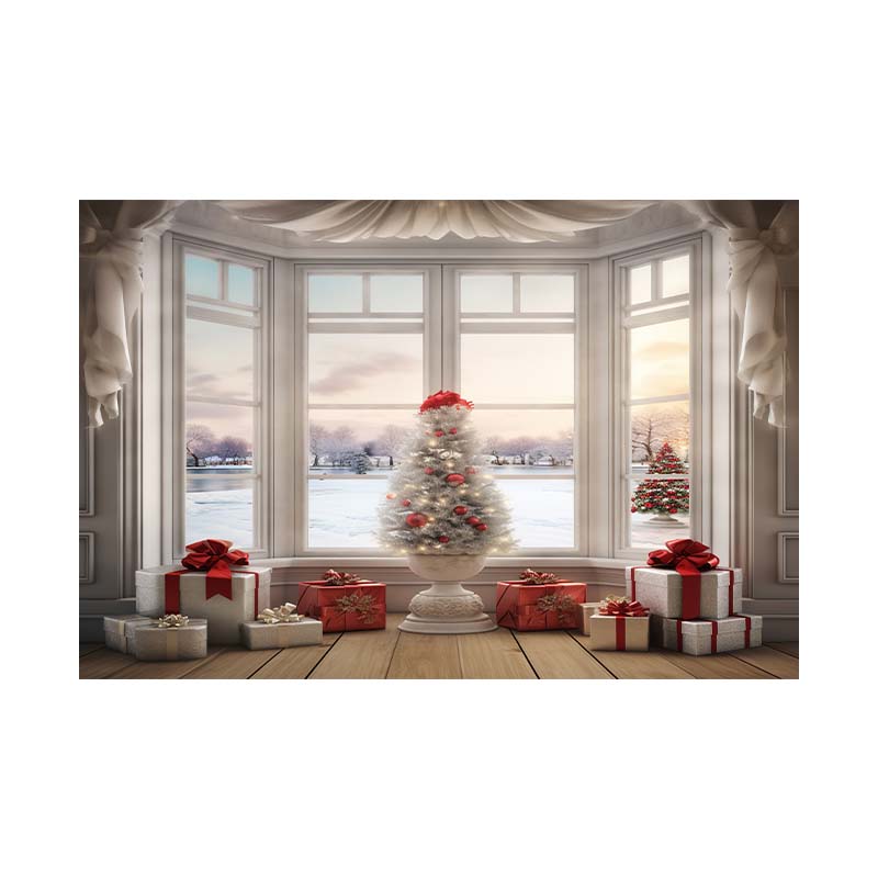 Indoor Window Sill Winter Snow Scene Children Shooting Background Cloth Background Wall Decoration Photo Cloth