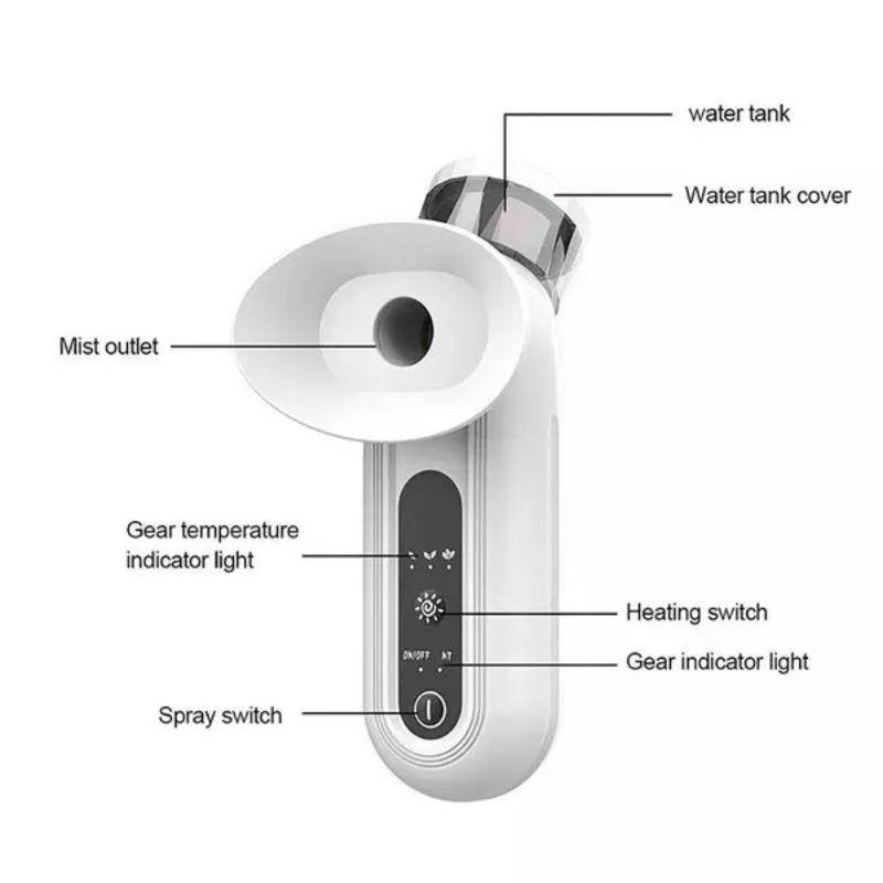1 PACK Wiederaufladbares tragbares Augen-Dampfgerät mit 3 Modi, 10 ml Fassungsvermögen für trockene Augen, warme Kompresse, Gesichtsdampf, Linderung trockener Augen, Damen Mode, Haus Garten
