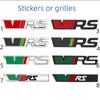 For Skoda 2 A7 Tour RS Octavia Fabia 1 Rapid Kodiaq Yeti Karoq Superb Metal Auto Front Grille Emblem Car Stickers Accessories