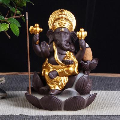 H&B Store Señor Ganesha India Elefante Dios Reflujo Quemador de Incienso Incensario Titular Decoración de Regalo