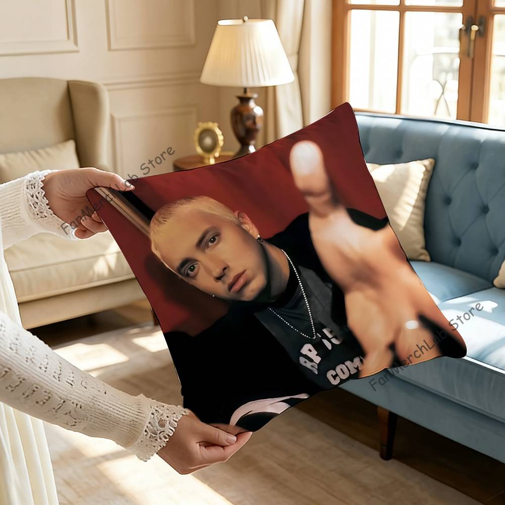 Singer EEminemS Anime Pillow Case Antidustmite Pillowcase Invisible zipper silky short plush Sofa cushion cover