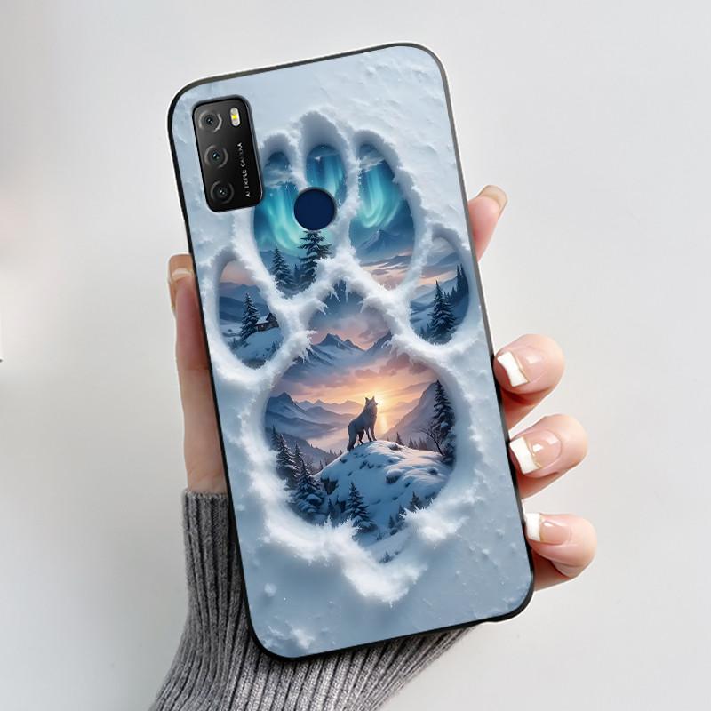 Casing For TCL 20E (6125F)/TCL 20Y (6156D) Green Cartoon Rabbit Pattern Shockproof Cover 2026 Cartoon Design Soft Black Case