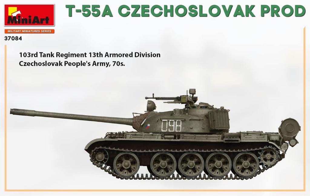 Miniart 1/35 Yugoslav Army T-55A Czechoslovakian Plastic Model Kit MA37084